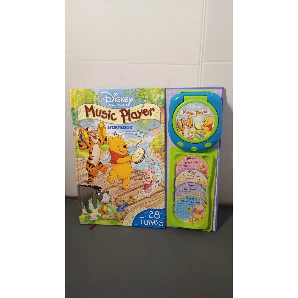 *Rare* Disney Music Player Storybook Kids Multi Winnie the Pooh 28 Tunes 4 Discs